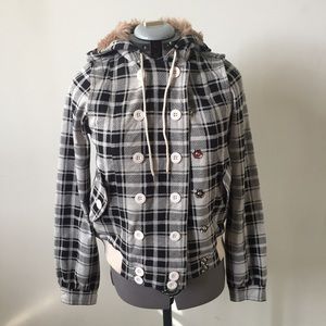 Marc by Marc Jacobs faux fur plaid jacket